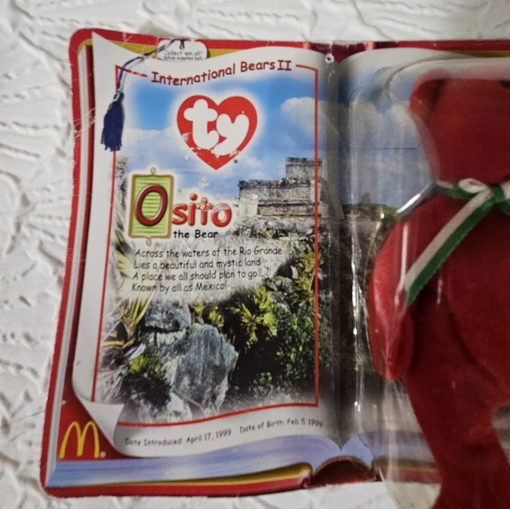 Ty Osito Bear with Green Ribbon New In Package - Picture 2 of 6